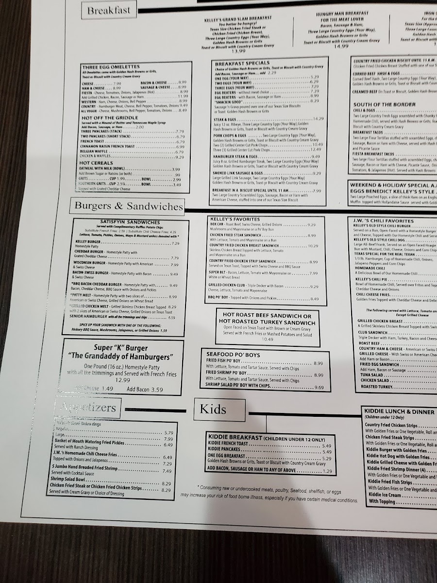 Kelley's Country Cooking Menu - Image 2